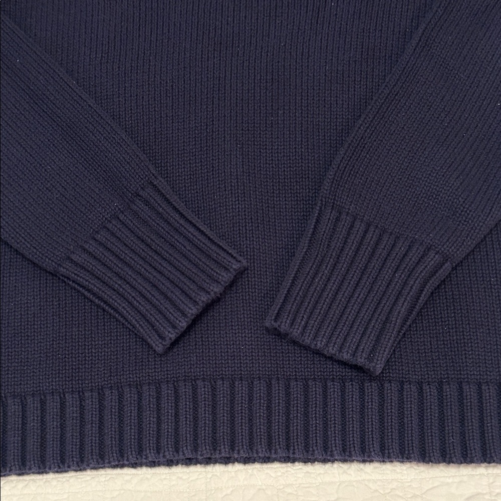 RARE 90’s Lauren Ralph Lauren Deep Navy Long Sleeve V-Neck Sweater - Picture 5 of 11